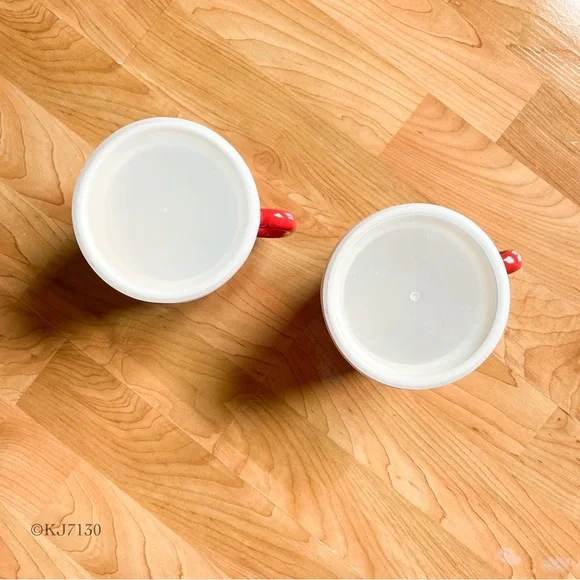 Good Cook Red Stoneware 16oz Mug Soup Bowl with Lid Set of Two - Picture 3 of 13